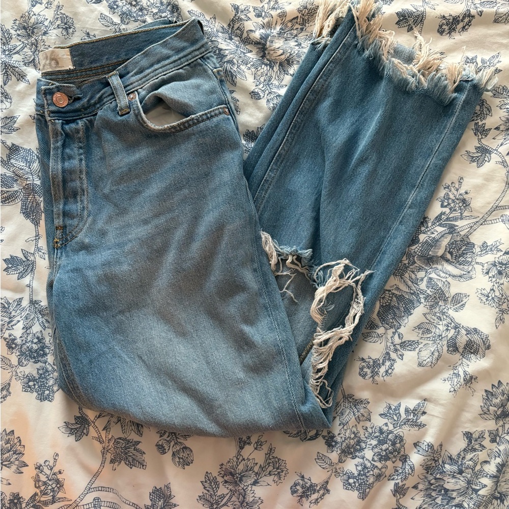 WE THE FREE Distressed Blue Women's Jeans